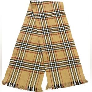 Burberry Style Scarf - Elegant Tan Plaid Women's Scarf